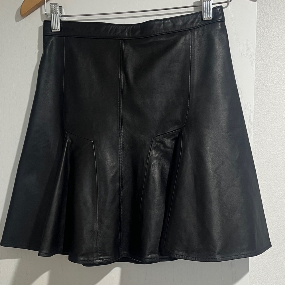 7 For All Mankind Black Mini leather Skirt